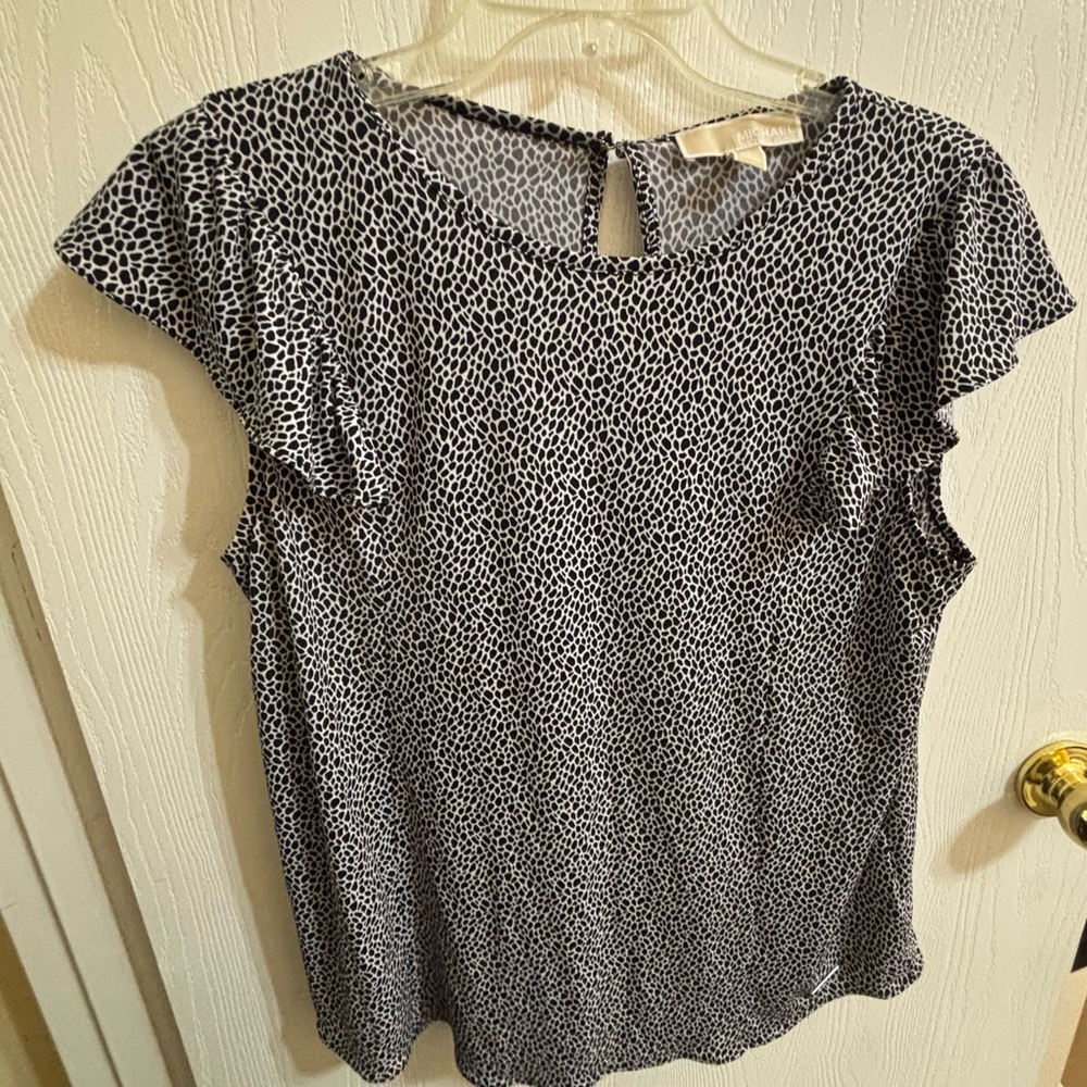 Michael Kors Large Blouse - black dots with white background